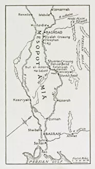WWI - Map of the Mesopotamian Campaign of the MEF