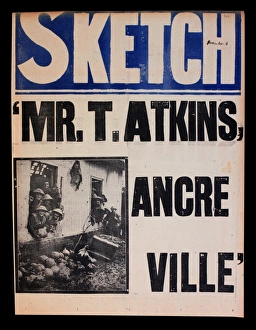 Images Dated 10th February 2014: WWI News Vendors Stand Poster