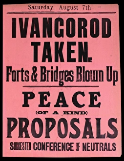 Images Dated 10th February 2014: WWI News Vendors Stand Poster
