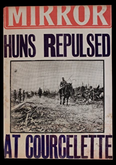 Images Dated 10th February 2014: WWI News Vendors Stand Poster