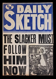 Images Dated 10th February 2014: WWI News Vendors Stand Poster