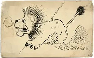 Ranstead Prints: WWI postcard by George Ranstead - the British lion