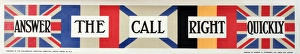Images Dated 4th December 2013: WWI Poster, Answer The Call Right Quickly