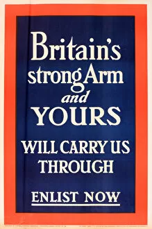 WWI Poster, Britains Strong Arm and YOURS