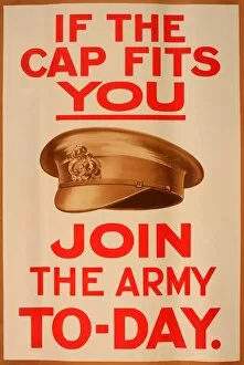 Lettering Gallery: WWI Poster, If the cap fits you, join the Army today