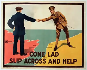 Khaki Prints: WWI Poster, Come lad, slip across and help