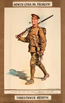 WWI Poster, Come with me, Boys (Welsh version)