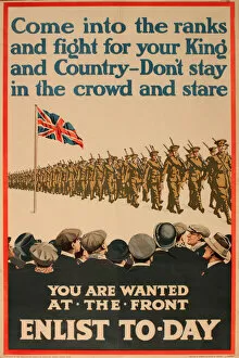 WWI Poster, Come into the ranks and fight