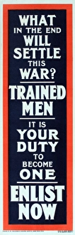 Images Dated 4th December 2013: WWI Poster, What in the end will settle this war?