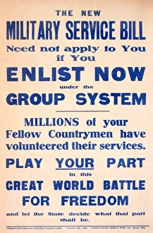 Images Dated 5th December 2013: WWI Poster, Enlist Now
