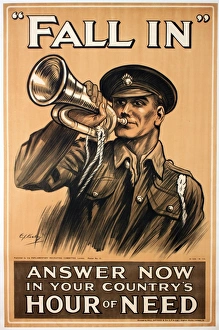 Images Dated 9th February 2014: WWI Poster, Fall In