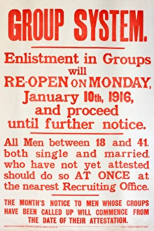 Images Dated 5th December 2013: WWI Poster, Group System
