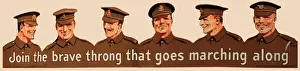 Hoarding Prints: WWI Poster, Join the brave throng that goes marching along