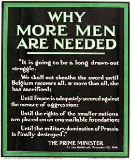 Images Dated 3rd December 2013: WWI Poster, Why More Men Are Needed