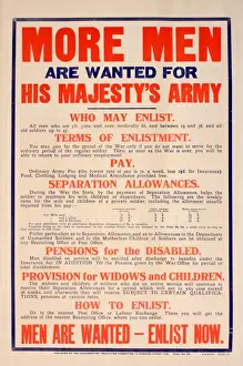 Wanted Prints: WWI Poster, More Men are wanted for His Majestys Army