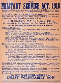Images Dated 5th December 2013: WWI Poster, Military Service Act 1916