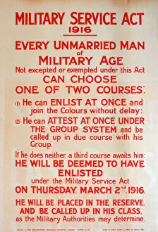 Images Dated 5th December 2013: WWI Poster, Military Service Act 1916