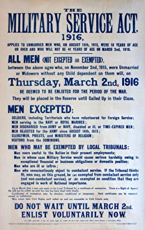 Images Dated 5th December 2013: WWI Poster, Military Service Act 1916