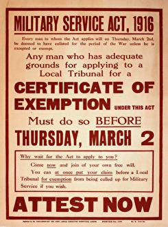 Images Dated 5th December 2013: WWI Poster, Military Service Act 1916