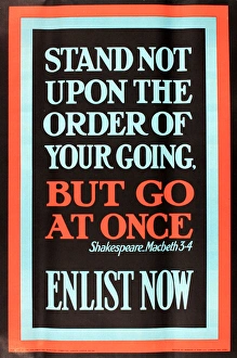 WWI Poster, Go at Once, Enlist Now WWI Poster, Go at Once, Enlist Now