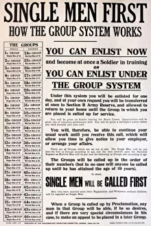 WWI Poster, Single Men First