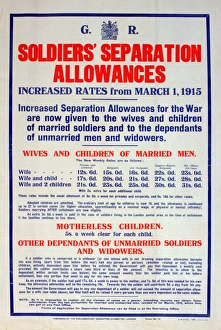 Allowance Collection: WWI Poster, Soldiers Separation Allowances