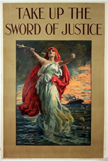 Images Dated 9th February 2014: WWI Poster, Take up the Sword of Justice