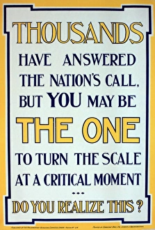 Answered Gallery: WWI Poster, Thousands have answered the nations call