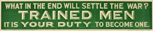 Settle Prints: WWI Poster, Trained Men