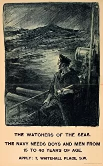 Images Dated 9th February 2014: WWI Poster, The Watchers of the Seas