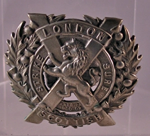 Images Dated 25th January 2012: WWI Other Ranks badge - London Scottish Regiment