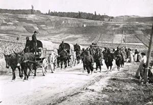 WWI: troops from Senegal, marching near Rheims