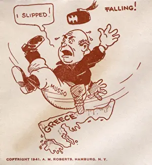 Benito Prints: WWII - Mussolini slips up invading Greece - First Day Cover