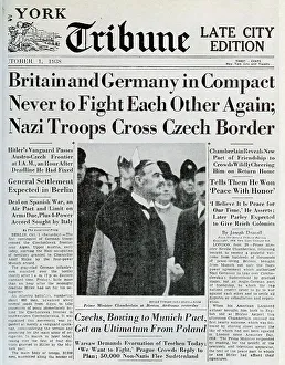 Eden Prints: WWII Newspaper Headline, Britain and Germany in compact
