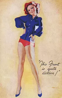 Beautiful Collection: WWII - Pin-up showing a lot of leg
