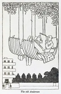 Suspended Prints: WWII recycling: Anderson hammock / W H Robinson
