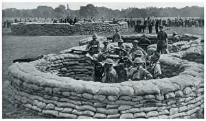 WWII September 1939 Circular sandbag redoubt in London park