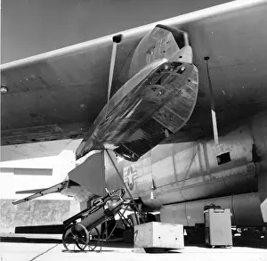 The X-15s supporting cradle under Boeing B-52B mothership