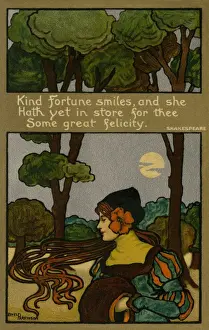 Moon Light Prints: Xmas. Lady in moonlight