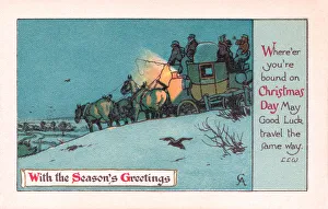 Snowy Prints: Xmas Postcard