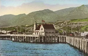 Stearns Prints: Yacht Club, Stearns Wharf, Santa Barbara, California, USA