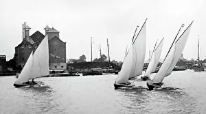 Broads Prints: Yacht racing, Oulton Broad, early 1900s