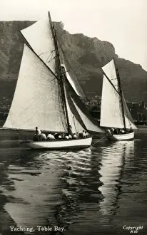 Yachting Prints: Yachting in Table Bay - Cape Town, South Africa