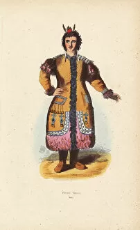 Yakut woman wearing earrings, fur-lined coat