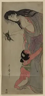Yamauba holding chestnuts and Kintaro Yamauba holding chestn