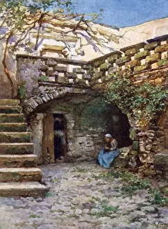 Giuliano Prints: Yard at Monte San Giuliano, Sicily, Italy
