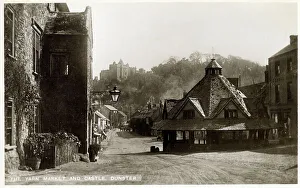 Dunster Prints: The Yarn Market and view toward the Castle, Dunster, Somerse