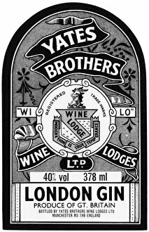 Brothers Collection: Yates Brothers London Gin Label