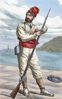 Volunteer Prints: The Ten Years War (1868A?i?1878). Cuba. Catalan volunteer