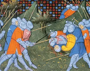 Bertrand Prints: The Hundred Years War. Bertrand du Guesclin (1320-1380) figh